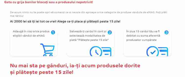 eMAG permite acum plata la 15 zile